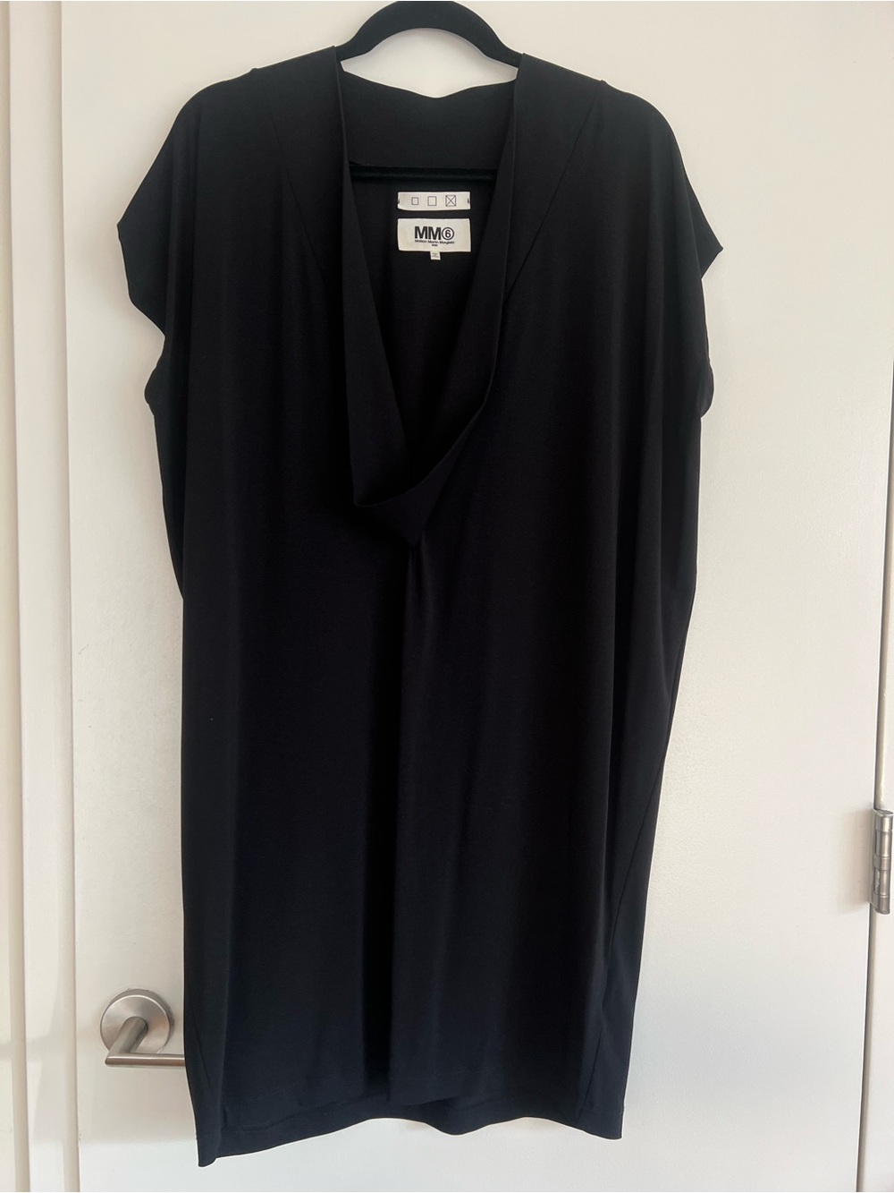 Maison Martin Margiela Black Draped V-Neck Tunic Top